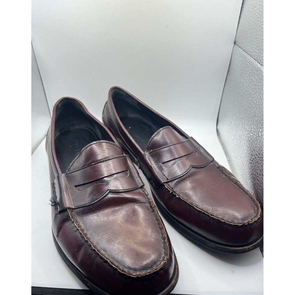 Cole Haan Mens Burgundy Leather Penny Loafers‎ Slip On Dress Shoes Size 10 M